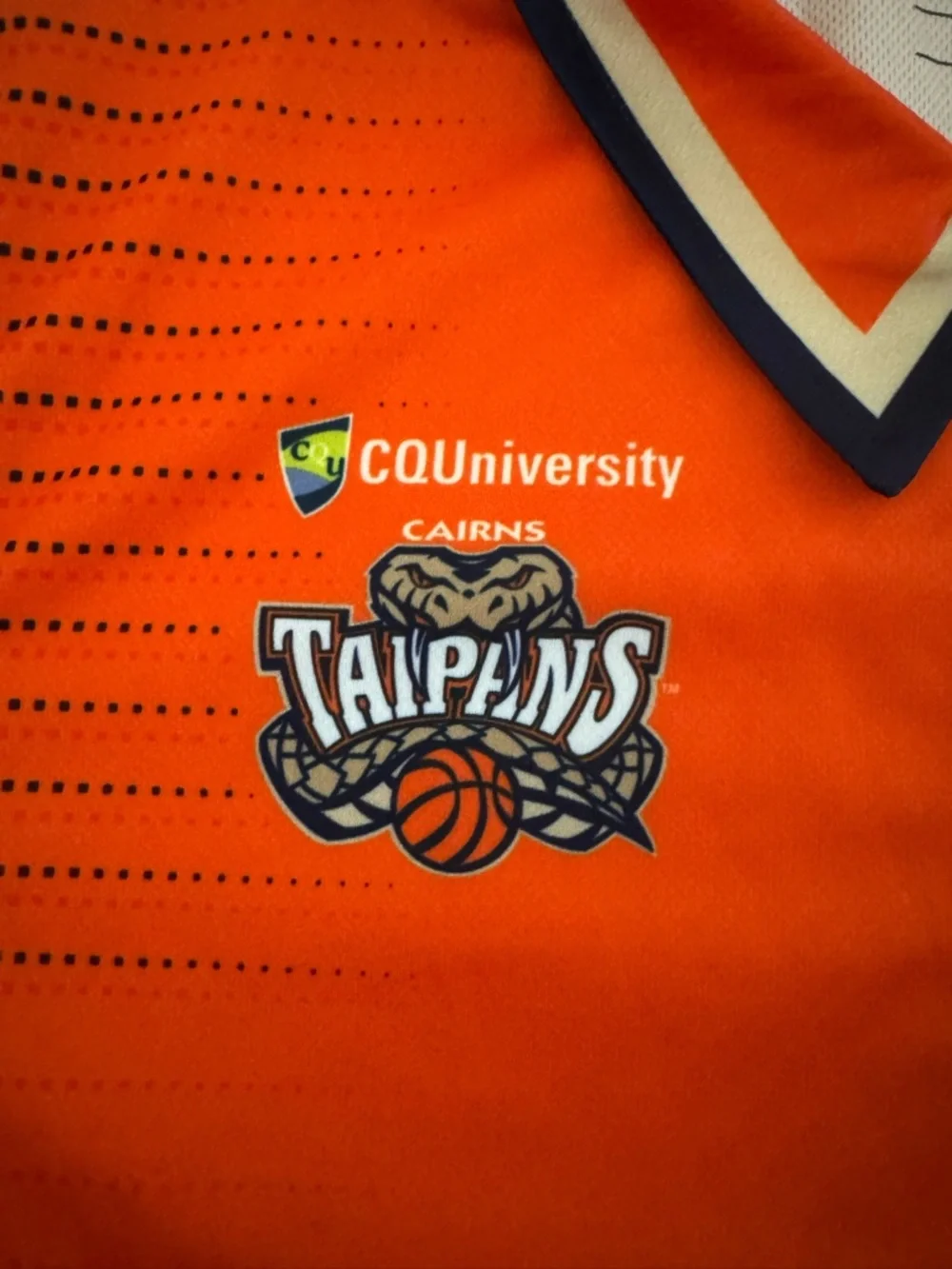 Champion Orange NBL Basketball Tiapans Jersey with NBL and Hungry Jack's Logos - Picture 2 of 4